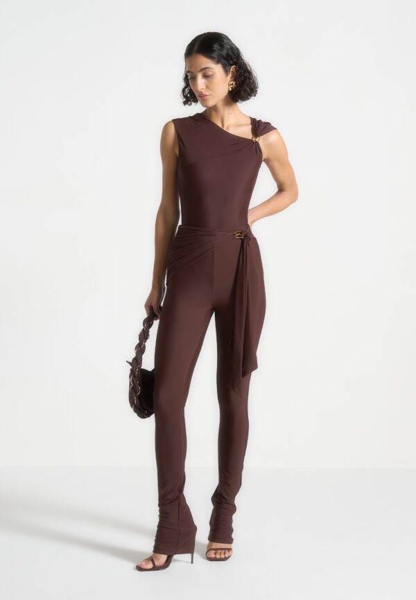 Bodysuit with Hardware Detail - Brown