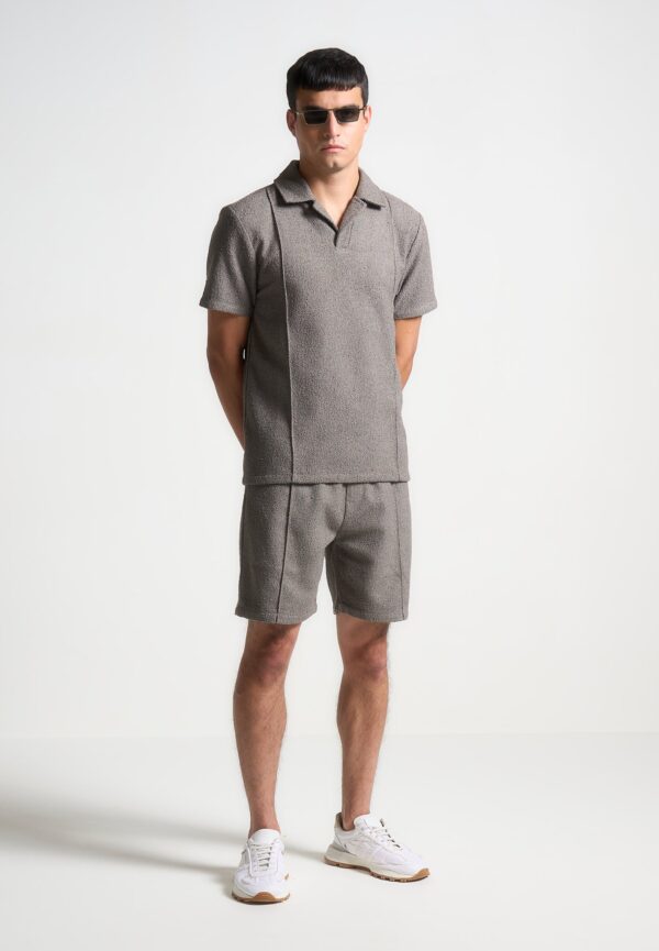 Boucle Pintuck Shorts - Charcoal Grey