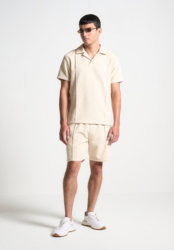Boucle Revere Pintuck Polo Shirt - Beige